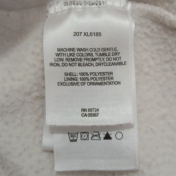 Columbia Women's Med Full=Zip Raglan=Sleeved Cream Polar Fleece Pockets Jacket - Picture 12 of 16